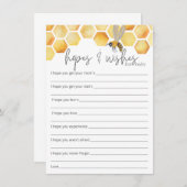 Hoppla & Wish Bienen Babydusche Begleitkarte (Vorne/Hinten)