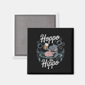 Hoppo Hippo Bier Bubbles Hippo Spaß Magnet (Vorderseite/Rückseite)