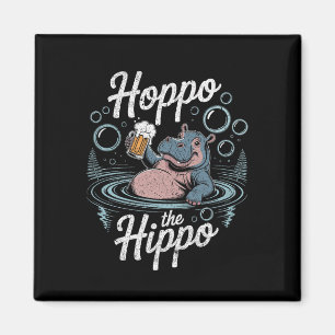 Hoppo Hippo Bier Bubbles Hippo Spaß Premium Magnet