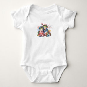"Hoppy" 4. Juli Independence Day Frogs Design Baby Strampler