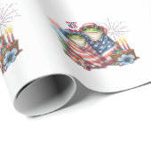 "Hoppy" 4. Juli Independence Day Frogs Design Geschenkpapier (Rolleneckpunkt)