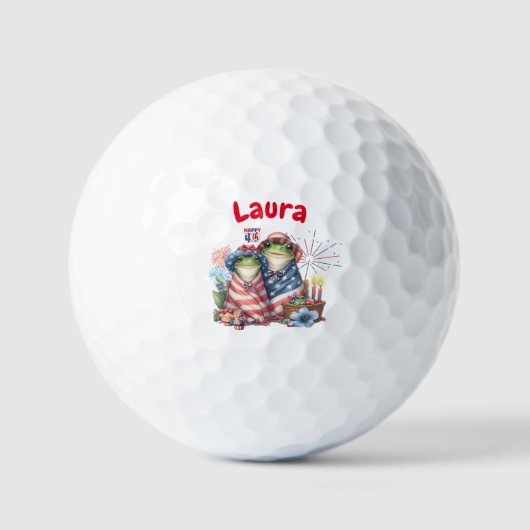 "Hoppy" 4. Juli Independence Day Frogs Design Golfball (Vorderseite)