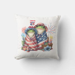 "Hoppy" 4. Juli Independence Day Frogs Design Kissen