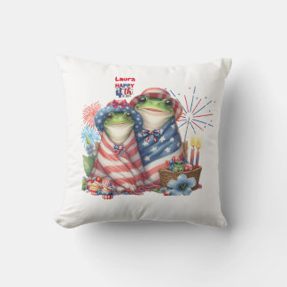 "Hoppy" 4. Juli Independence Day Frogs Design Kissen