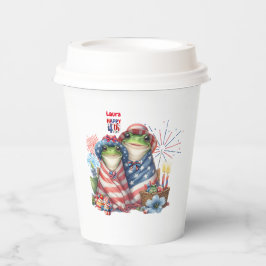 "Hoppy" 4. Juli Independence Day Frogs Design Pappbecher