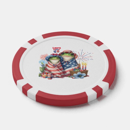 "Hoppy" 4. Juli Independence Day Frogs Design Pokerchips (Einzeln)
