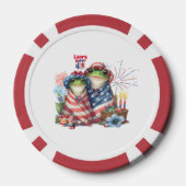 "Hoppy" 4. Juli Independence Day Frogs Design Pokerchips (Rückseite)