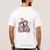 "Hoppy" 4. Juli Independence Day Frogs Design T-Shirt (Rückseite)