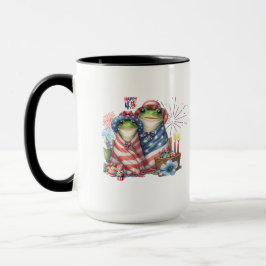"Hoppy" 4. Juli Independence Day Frogs Design Tasse