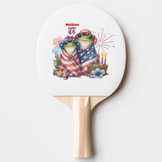 "Hoppy" 4. Juli Independence Day Frogs Design Tischtennis Schläger