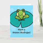 Hoppy Birthday frog birthday card Karte (Vorderseite)