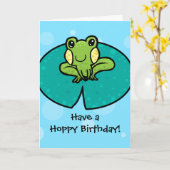 Hoppy Birthday frog birthday card Karte (Gelbe Blume)
