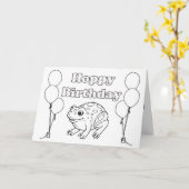Hoppy BIrthday Frog Coloring Book Card Karte (Gelbe Blume)