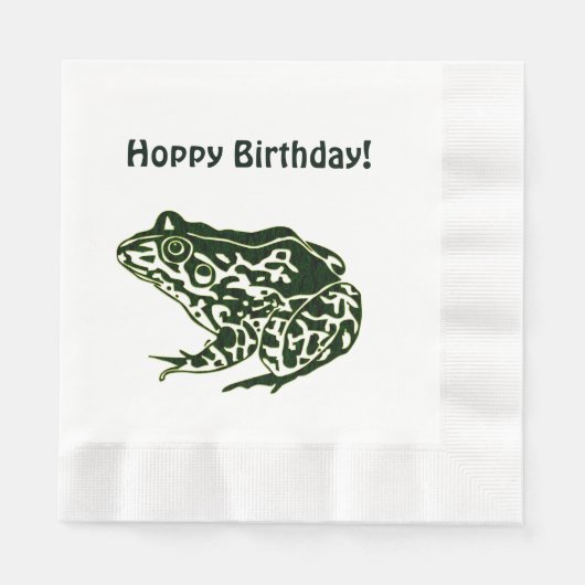 Hoppy Birthday Frog Serviette (Vorderseite)