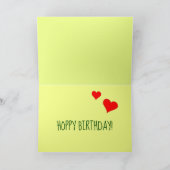 Hoppy Birthday Fun Niedlich Cartoon Frogs Herz Karte (Innenseite)
