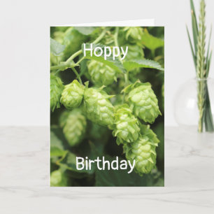 Hoppy Birthday greeting: wild hops Karte
