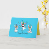 Hoppy Birthday Happy Bunny Rabbit Grußkarte Karte (Gelbe Blume)