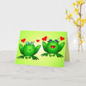 Hoppy Birthday Name Fun Niedlicher Cartoon Froschh Karte (Gelbe Blume)