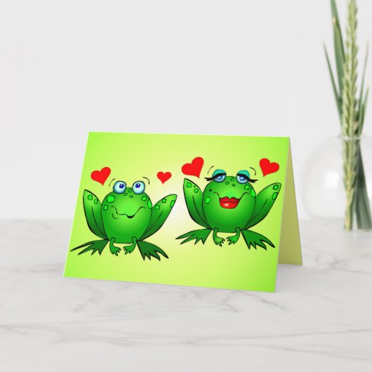 Hoppy Birthday Name Fun Niedlicher Cartoon Froschh Karte (Vorderseite)