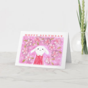 Hoppy Birthday Niedlich Bunny Rabbit hübsch süß Karte