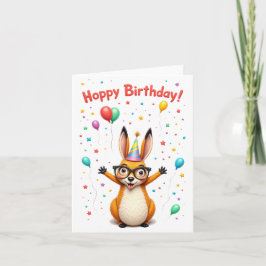 "Hoppy Birthday!" Niedliche Kangaroo Geburtstagska Karte
