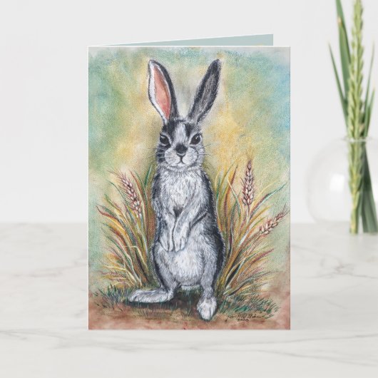 Hoppy Birthday Rabbit Painting Art Süße Tier Karte (Vorderseite)