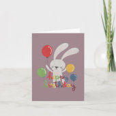 Hoppy Birthday Rabbit Pun Karte (Vorderseite)