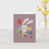 Hoppy Birthday Rabbit Pun Karte (Gelbe Blume)