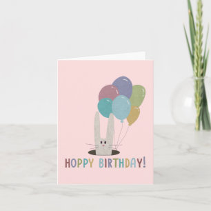Hoppy Birthday Rabbit Pun Karte
