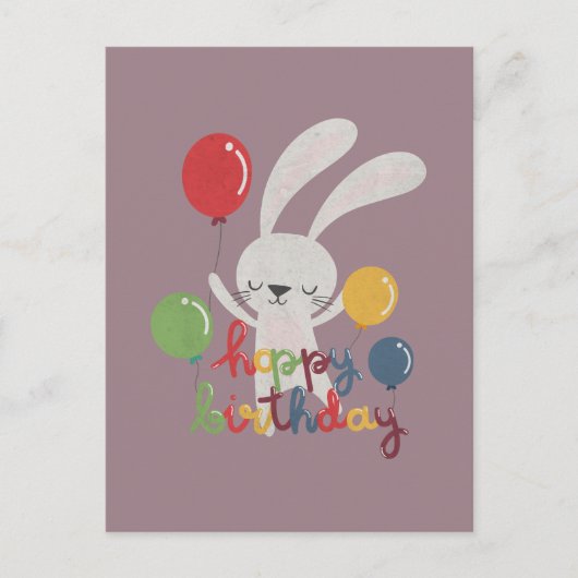 Hoppy Birthday Rabbit Pun Postkarte (Vorderseite)