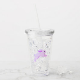 Hoppy Bunny Lila Acrylic Tumbler - Ostergeschenk Acryltrinkbecher