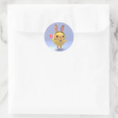 Hoppy Chickling- Easter chicklet with bunny hat Runder Aufkleber (Tasche)