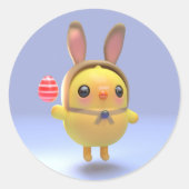 Hoppy Chickling- Easter chicklet with bunny hat Runder Aufkleber (Vorderseite)