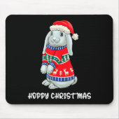 Hoppy Christmas Bunny Christmas Sweater Rabbit Mousepad (Vorne)