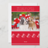 Hoppy Christmas Custom Bunny Foto Feiertagskarte (Rückseite)