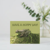 Hoppy Day Frosch Foto grün Postkarte (Stehend Vorderseite)