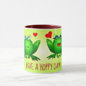 Hoppy Day Fun Niedliche Cartoon Frogs Hörnchen Tasse (Zentrum)