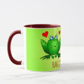 Hoppy Day Fun Niedliche Cartoon Frogs Hörnchen Tasse (Links)