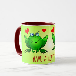 Hoppy Day Fun Niedliche Cartoon Frogs Hörnchen Tasse