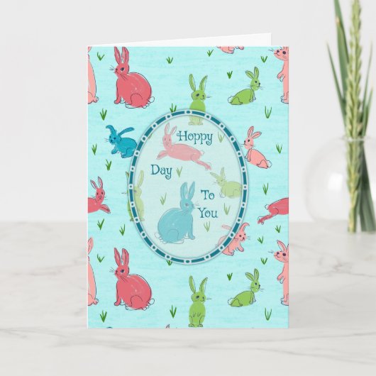 Hoppy Day Kids Bunny Everyday Card Karte (Vorderseite)