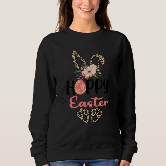 Hoppy East Bunny mit Leopard Sweatshirt (Vorderseite)