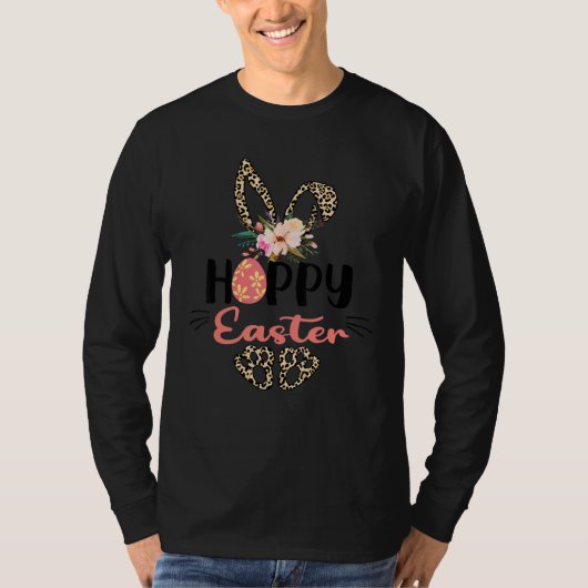 Hoppy East Bunny mit Leopard T-Shirt (Vorderseite)