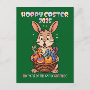 Hoppy Easter 2025: The Year of the Snake Surprise! Feiertagspostkarte
