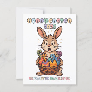 Hoppy Easter 2025: The Year of the Snake Surprise! Postkarte