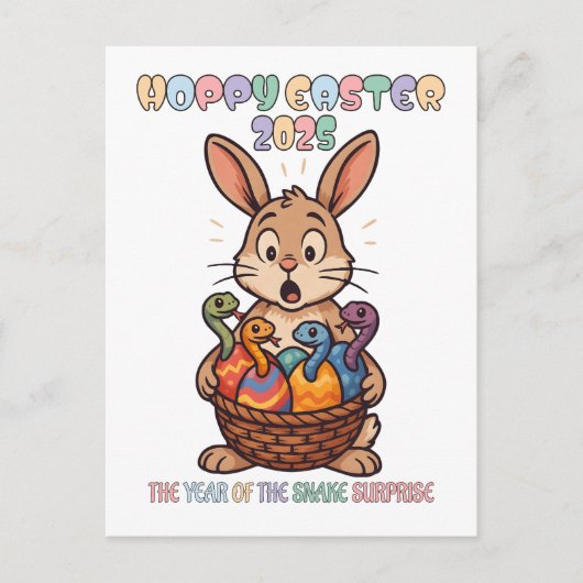 Hoppy Easter 2025: The Year of the Snake Surprise! Postkarte (Vorderseite)