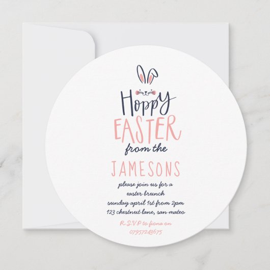 HOPPY EASTER BUNNY EINLADUNG (Vorderseite)