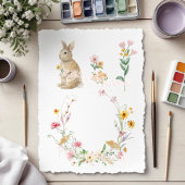 Hoppy Easter Bunny Wildflower Floral Envelope Seal Runder Aufkleber