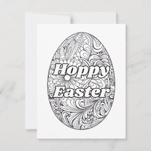 Hoppy Easter DIY Coloring Card Mitteilungskarte (Vorderseite)