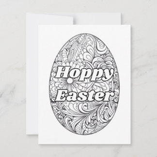 Hoppy Easter DIY Coloring Card Mitteilungskarte