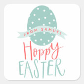 HOPPY EASTER EGG QUADRATISCHER AUFKLEBER (Vorderseite)